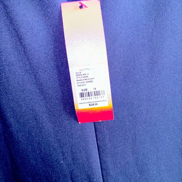 Lilly Pulitzer True Navy BRANDI STRETCH SHIFT dress Size 14 NWT - Picture 4 of 4